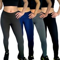 Kit 4 Calças Femininas Legging Cós Lisas Cores Sortidas Suplex Pp ao Plus Size