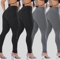 Kit 4 Calças Legging Feminina Suplex Academia Cintura Alta