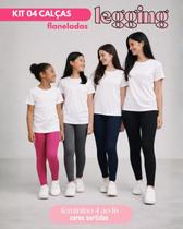 Kit 4 Calças Legging Flanelada Infantil Juvenil Menina Térmica Suplex Peluciado Forrado Quentinha Inverno 04 ao 16 Kit 4 Calças Legging Flanelada Infantil Juvenil Menina Térmica Suplex Peluciado Forrado Quentinha Inverno 04 ao 16
