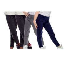 Kit 4 calças legging infantil lisa basica cintura alta suplex uniforme escola dia a dia passeio