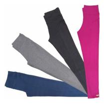 Kit 4 Calças Leggings Montaria Cotton Juvenil Cores variadas
