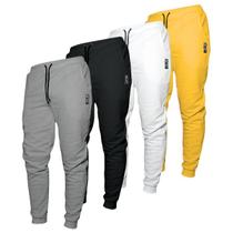 Kit 4 Calças Moletom Masculina 3 Bolsos Jogger Básico Casual