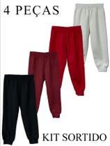 Kit 4 Calças Moletom Menino e Menina Cores Sortidas Kit 4 Calças Moletom Menino e Menina Cores Sortidas