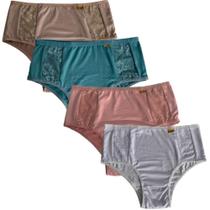 Kit 4 Calcinha Calçola Conforto Com Renda Senhora Tangão Cintura Alta Microfibra Lingerie Mulher Kit 4 Calcinha Calçola Conforto Com Renda Senhora Tangão Cintura Alta Microfibra Lingerie Mulher