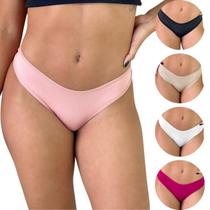 Kit 4 Calcinha de Algodão Feminina Tanga Confortável Cotton