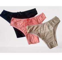 Kit 4 Calcinha Feminina Lycra Algodão Tanga Renda Calcinha de Algodão Confortável Lingerie Feminina