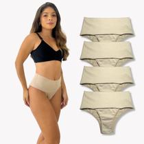 Kit 4 Calcinha Modela Barriga Cós Alto Bege Chocolate Rupee Kit 4 Calcinha Modela Barriga Cós Alto Bege Chocolate Rupee