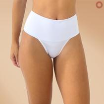 Kit 4 Calcinha Modela Barriga Cós Alto Reforçado Fit Branca Kit 4 Calcinha Modela Barriga Cós Alto Reforçado Fit Branca