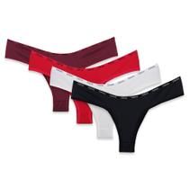 Kit 4 Calcinha Tanga Fio Duplo Feminina Lingerie Forro Algodão - Dakota Lingerie e Modas