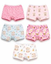 Kit 4 Calcinhas Boxer Infantil Menina Algodão, Shortinhos, Confortável, Não Marca, Não Sobe, Estampas Sortidas 2 a 14 Anos Kit 4 Calcinhas Boxer Infantil Menina Algodão, Shortinhos, Confortável, Não Marca, Não Sobe, Estampas Sortidas 2 a 14 Anos