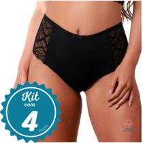kit 4 Calcinhas com Renda Cintura Alta Gestante Pós-parto kit 4 Calcinhas com Renda Cintura Alta Gestante Pós-parto