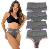 Kit 4 Calcinhas Fio Duplo Com Cós Reforçado Modela Barriga Kit 4 Calcinhas Fio Duplo Com Cós Reforçado Modela Barriga