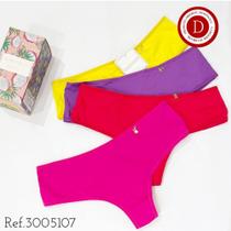 Kit 4 Calcinhas Fio Larga Diamantes Lingerie TAM GG