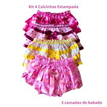 Kit 4 Calcinhas Infantil Bunda Rica Estampada Bebe Linda