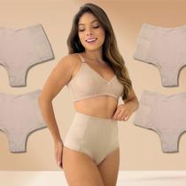 Kit 4 Calcinhas Modeladora de Cintura Elástico Lateral Rupee