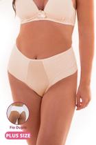 Kit 4 Calcinhas Plus Size Fio Duplo Lateral Larga Branco e Base