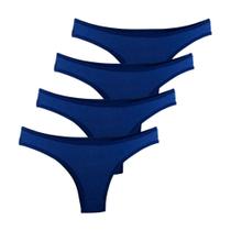 Kit 4 Calcinhas Tanga Try Basics Algodão Cotton Básica Lisa Moda Lingerie