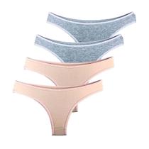 Kit 4 Calcinhas Tanga Try Basics Algodão Cotton Básica Lisa Moda Lingerie