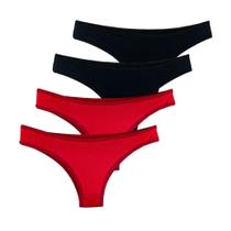 Kit 4 Calcinhas Tanga Try Basics Algodão Cotton Básica Lisa Moda Lingerie