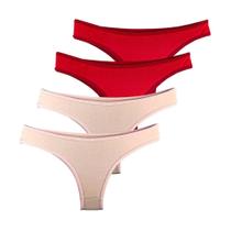 Kit 4 Calcinhas Tanga Try Basics Algodão Cotton Básica Lisa Moda Lingerie
