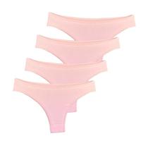 Kit 4 Calcinhas Tanga Try Basics Algodão Cotton Básica Lisa Moda Lingerie