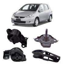 Kit 4 Calco Coxim Motor Câmbio Honda Fit 2003 A 2008 Manual