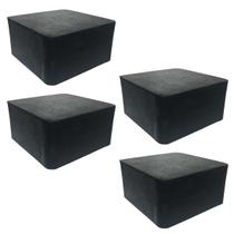 Kit 4 Calços De Borracha Maciços 100x100x50mm Antivibração Impacto Borrachas Londrina