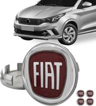 Kit 4 Calota 55mm Tampa Miolo Roda Compatível Com Uno Palio Siena Mobi Argo Punto Cronos