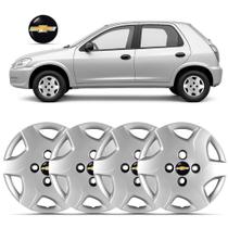 Kit 4 Calota Aro 13 Celta 2012 2013 2014 2015 Com Emblema