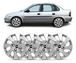 Kit 4 Calota Aro 13 Corsa Classic 2008 2009 2010 2011 2012 Emblema