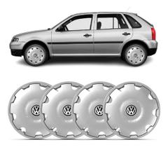Kit 4 Calota Aro 13 Gol Parati G3 2000 Á 2005 Com Emblema