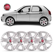 Kit 4 Calota Aro 13 Palio G3 Fire 2010 Á 2013 Prateado Com Emblema Kit 4 Calota Aro 13 Palio G3 Fire 2010 Á 2013 Prateado Com Emblema