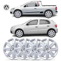 Kit 4 Calota Aro 14 Gol G5 Voyage Saveiro 2012 2013 Prata Emblema Kit 4 Calota Aro 14 Gol G5 Voyage Saveiro 2012 2013 Prata Emblema