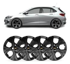 Kit 4 Calota Aro 14 Onix Prisma 2021 Preto Esportiva Kit 4 Calota Aro 14 Onix Prisma 2021 Preto Esportiva