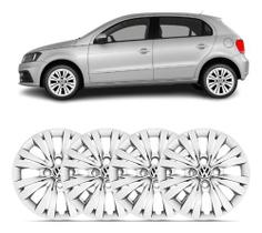 Kit 4 Calota Aro 15 Gol G7 2017 2018 Prateado Com Emblema