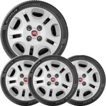 Kit 4 Calota FIAT MILLE PALIO SIENA UNO Aro 13 Emblema 071cb