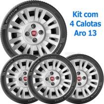 Kit 4 Calota FIAT UNO PALIO SIENA Aro 13 com Emblema 054cb