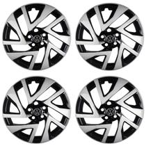 Kit 4 Calota Virtus Aro 15 2023 2024 2025 Esportivo Volks Prateado Grid