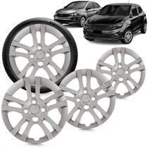 Kit 4 Calotas Argo 21 Aro 14 Prata Cubo Baixo Grid