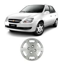 Kit 4 Calotas Aro 13 GM Corsa 09 Em Diante Grid Prata