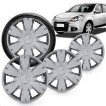 Kit 4 Calotas Clio Sandero Logan 2011 2012 2013 Aro 14 Prata Aro de Pressão Grid Kit 4 Calotas Clio Sandero Logan 2011 2012 2013 Aro 14 Prata Aro de Pressão Grid