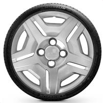 Kit 4 Calotas Corsa Classic Aro 13 Prata Cubo Baixo Grid