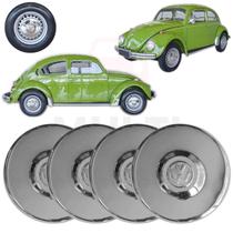 Kit 4 Calotas Cromadas VW Fusca Clipper para Roda Original