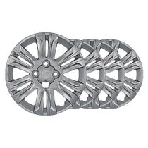 Kit 4 Calotas Doblo 2015 a 2017 Aro 14 Prata Cubo Alto Grid