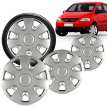 Kit 4 Calotas Fox City 2004 a 2010 Aro 14 Prata Aro de Pressão Grid