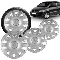 Kit 4 Calotas Fox Plus Space 2006 Aro 15 Prata Aro de Pressão Grid