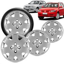 Kit 4 Calotas Gol Parati G4 2006 a 2013 Aro 14 Prata Cubo Alto Grid