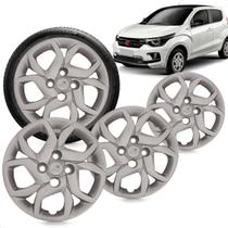 Kit 4 Calotas Mobi 17 18 Aro 14 Prata Cubo Baixo Grid Kit 4 Calotas Mobi 17 18 Aro 14 Prata Cubo Baixo Grid