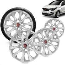 Kit 4 Calotas Mobi 2021 Aro 14 Prata Cubo Baixo Grid + Adesivo Resinado 48Mm Fiat Vermelho (4 Pc) Kit 4 Calotas Mobi 2021 Aro 14 Prata Cubo Baixo Grid + Adesivo Resinado 48Mm Fiat Vermelho (4 Pc)