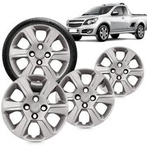 Kit 4 Calotas Montana 2011 a 2020 Aro 14 4 Prata Cubo Baixo Grid